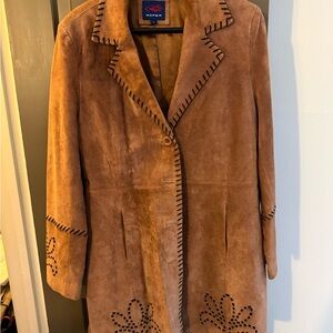 Roper Women's Brown Suede Trench Coat